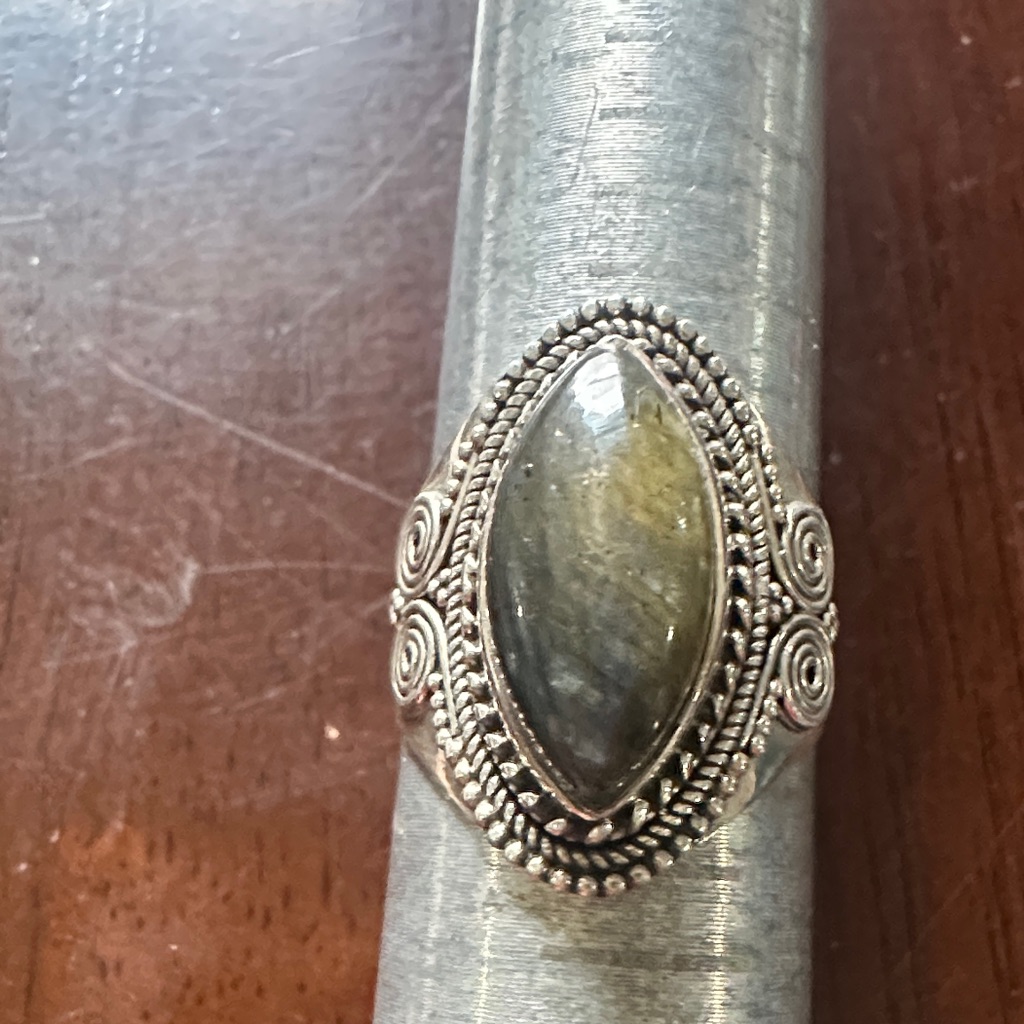 925 Labradorite Vtg Ring